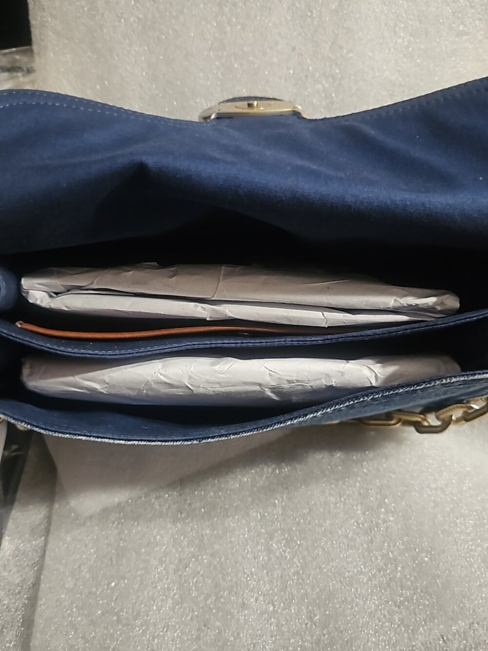 New Small Denim Chain Tabby Shoulder Bag - Picture 5 of 11